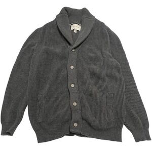 Sun + Stone Men's Cardigan 5 Button Sweater Grey Size XL Grandpa Classic